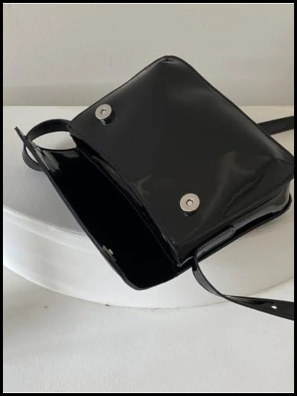 Patent Leather Handbag Shiny Top-handle Purse Mini Shoulder Bag Elegant Evening